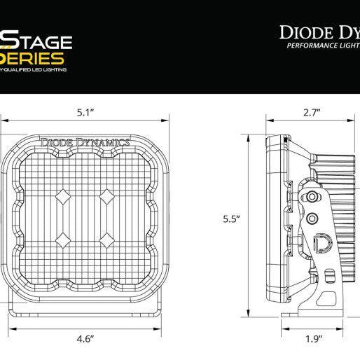 Diode Dynamics SS5 LED Pod Sport - Yellow Combo (Pair)