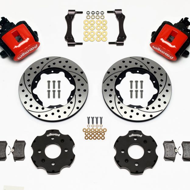Wilwood Combination Parking Brake Rear Kit 11.00in Drilled Red Civic / Integra Disc 2.39 Hub Offset-Brake Calipers - Perf-Wilwood-WIL140-10206-DR-SMINKpower Performance Parts