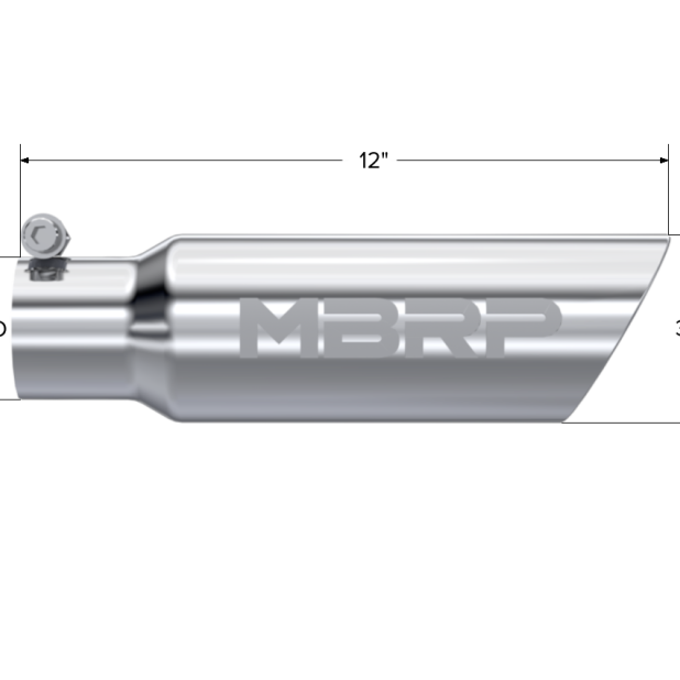 MBRP Universal Tip 3in O.D. Dual Wall Angled 2 inlet 12 length