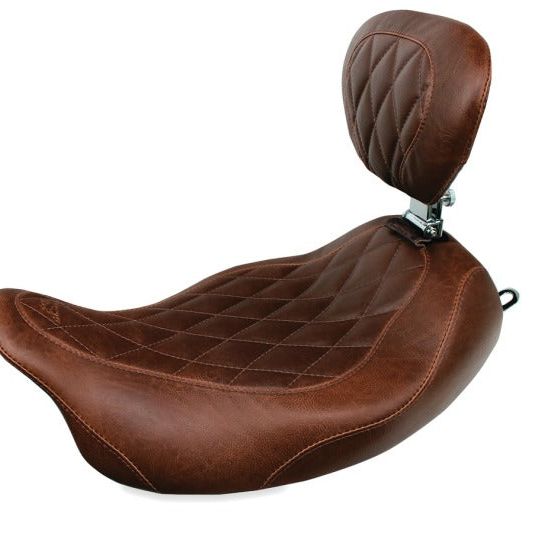 Mustang 97-07 Harley Rd King,06-07 Str Glide,00-05 Eagle Wide Tripper Solo Seat - Brown-Solo Motorcycle Seats-Mustang Motorcycle-MMP79811-SMINKpower Performance Parts