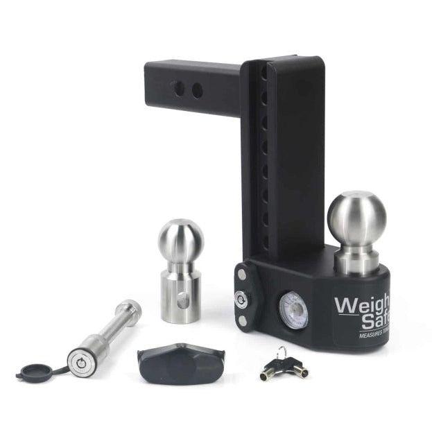 Weigh Safe 8in Drop Hitch w/Built-in Scale & 2in Shank (10K/15K GTWR) w/WS05 - Steel