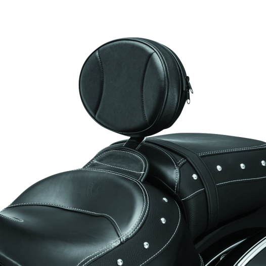 Kuryakyn Plug-N-Go Driver Backrest 14-Up Indian Black Pad, Chrome