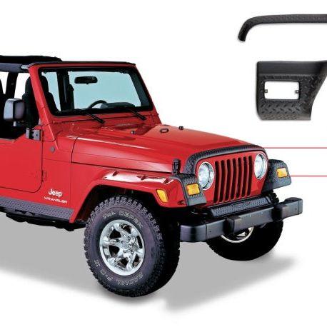 Bushwacker 97-06 Jeep Wrangler Trail Armor Hood Stone Guard and 2 Front Corners - Black