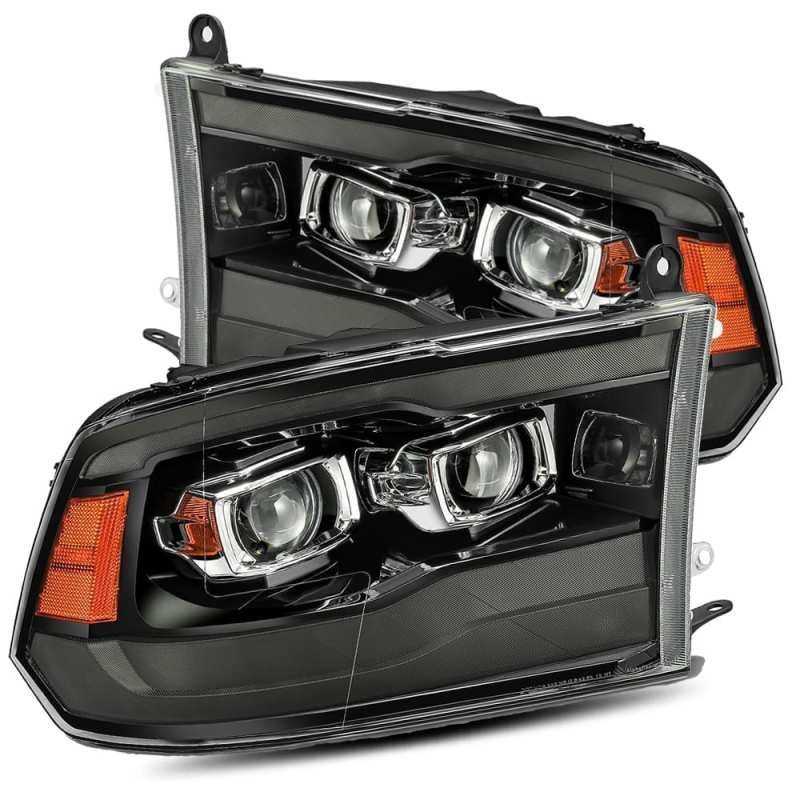AlphaRex 09-18 Dodge Ram 1500HD PRO-Series Proj Headlights Plank Style Black w/Seq Signal/Smoked DRL-Headlights-AlphaRex-ARX880593-SMINKpower Performance Parts