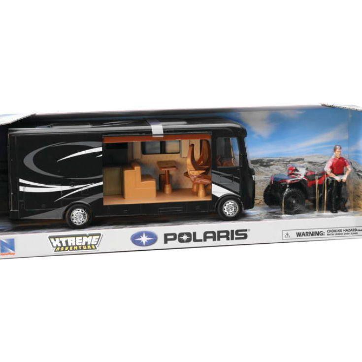 New Ray Toys Polaris Sportsman with RV Van and Figurine