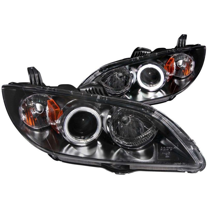 ANZO 2004-2008 Mazda 3 Projector Headlights w/ Halo Black (CCFL)-Headlights-ANZO-ANZ121228-SMINKpower Performance Parts