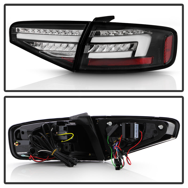 Spyder 13-16 Audi A4 4DR LED Tail Lights LED Clear Reverse Lights - Black ALT-YD-AA413-SEQ-BK