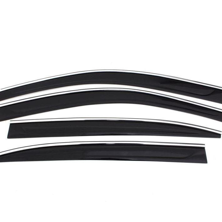 AVS 07-11 Toyota Camry Ventvisor Low Profile Deflectors 4pc - Smoke w/Chrome Trim