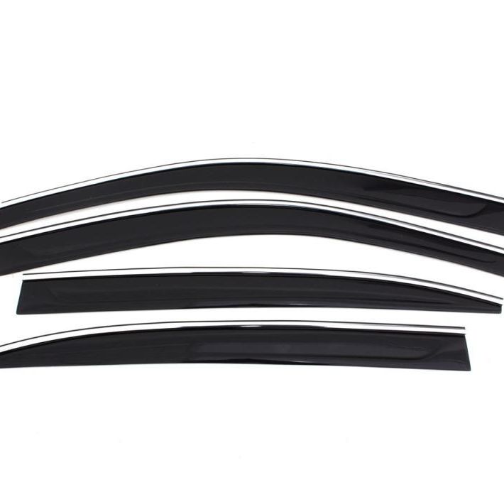 AVS 06-12 Lexus GS300 Ventvisor Low Profile Deflectors 4pc - Smoke w/Chrome Trim