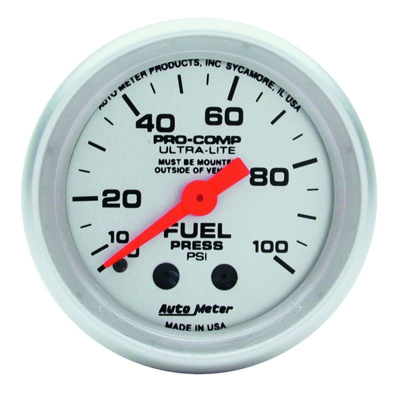 Autometer Ultra-Lite 52mm 0-100 PSI Mechanical Fuel Pressure Gauge-Gauges-AutoMeter-ATM4312-SMINKpower Performance Parts