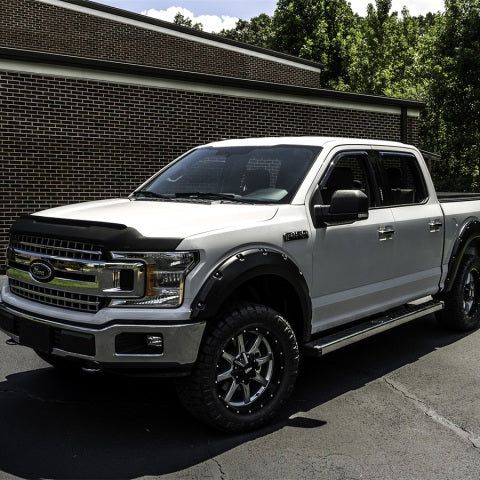 AVS 15-18 Ford F-150 Aeroskin II Textured Low Profile Hood Shield - Black