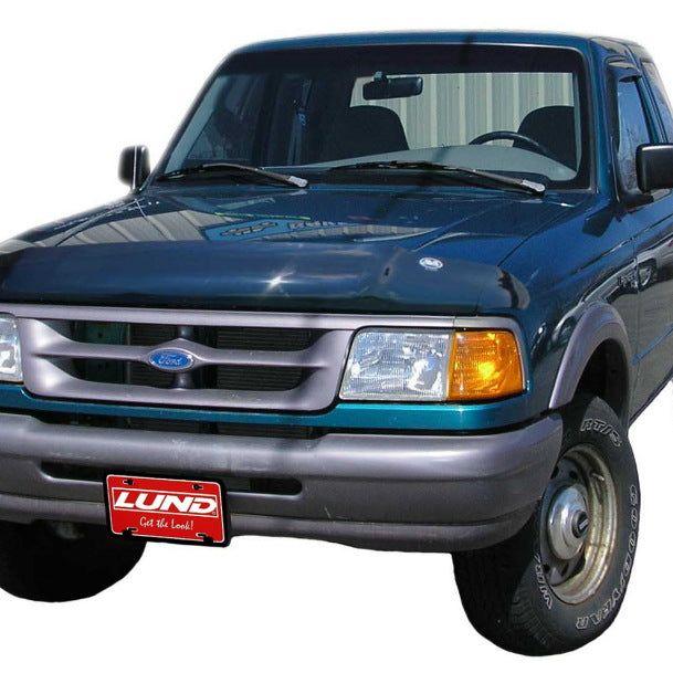 AVS 93-97 Ford Ranger High Profile Bugflector II Hood Shield - Smoke