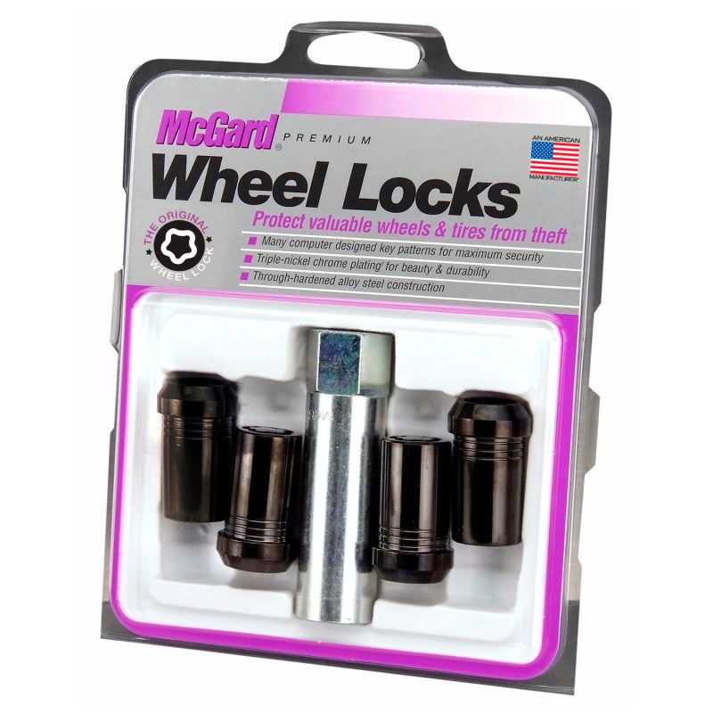 McGard Wheel Lock Nut Set - 4pk. (Tuner / Cone Seat) M14X1.5 / 1in. Hex / 1.935in. Length - Black-Lug Nuts-McGard-MCG25112-SMINKpower Performance Parts