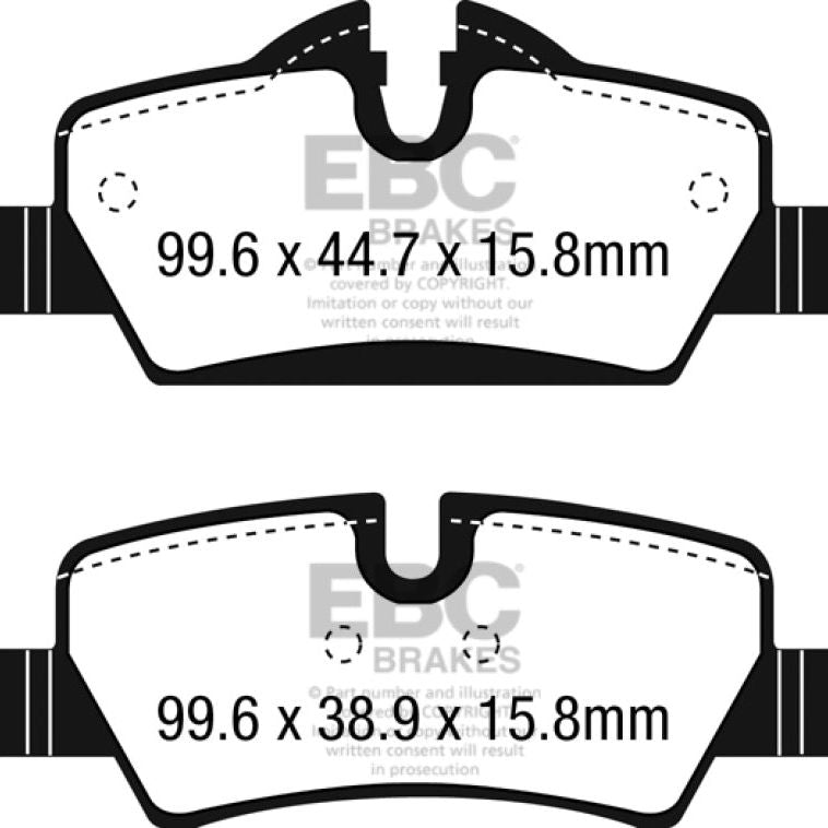 EBC 14+ Mini Hardtop 1.5 Turbo Cooper Ultimax2 Rear Brake Pads-Brake Pads - OE-EBC-EBCUD1800-SMINKpower Performance Parts
