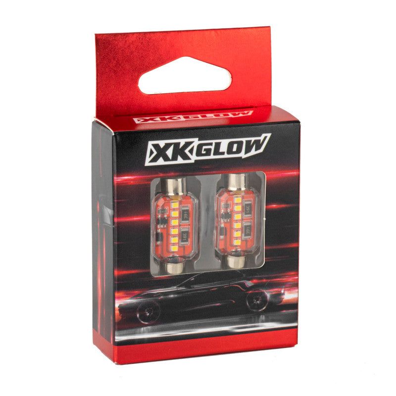 XK Glow White Festoon Error Free Ultra Bright LED Bulbs w/ Built-in Canbus 2pc 31mm - SMINKpower Performance Parts XKGXK-FT31-W XKGLOW