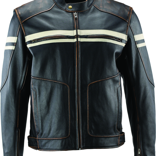 Kuryakyn Leather By River Road Hoodlum Vintage Leather Jacket Black - Large