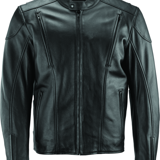 River Road Race Leather Jacket Black - Medium