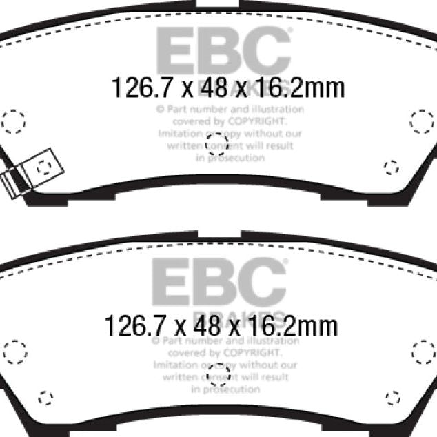 EBC 15+ Ford Mustang 2.3 Turbo Performance Pkg Yellowstuff Rear Brake Pads