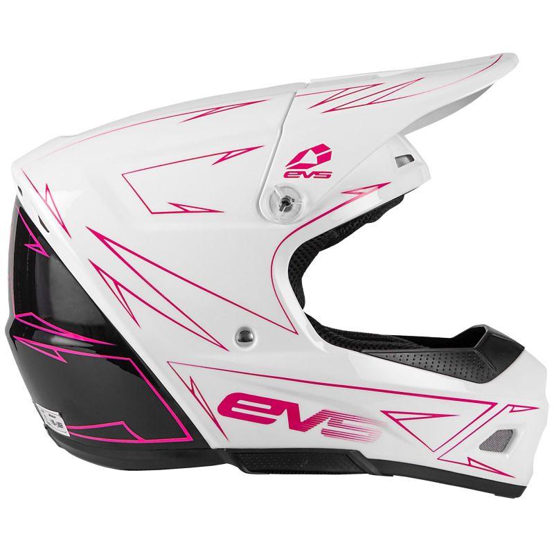 EVS T3 Pinner Helmet 50-50 White/Pink/Black Youth - Medium-Helmets and Accessories-EVS-EVSHE21T3P50-PK-M-SMINKpower Performance Parts