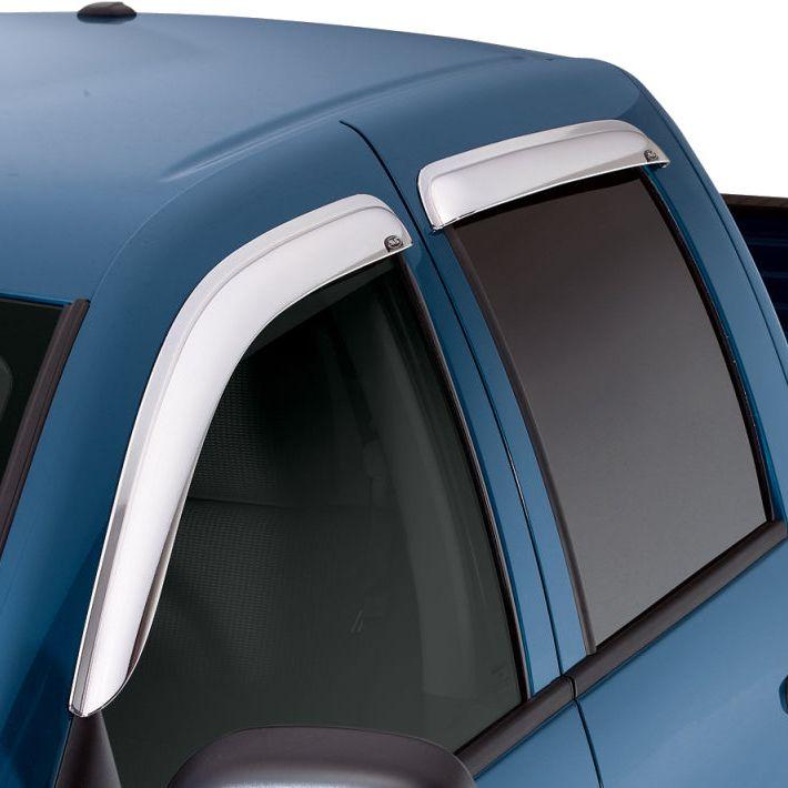 AVS 09-13 Nissan Rogue Ventvisor Outside Mount Front & Rear Window Deflectors 4pc - Chrome