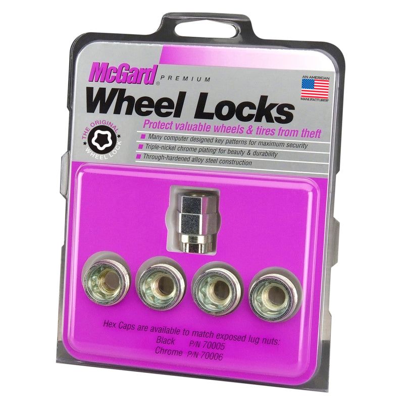 McGard Wheel Lock Nut Set - 4pk. (Under Hub Cap / Cone Seat) M12X1.5 / 19mm & 21mm Hex / .775in. L-Lug Nuts-McGard-MCG24012-SMINKpower Performance Parts
