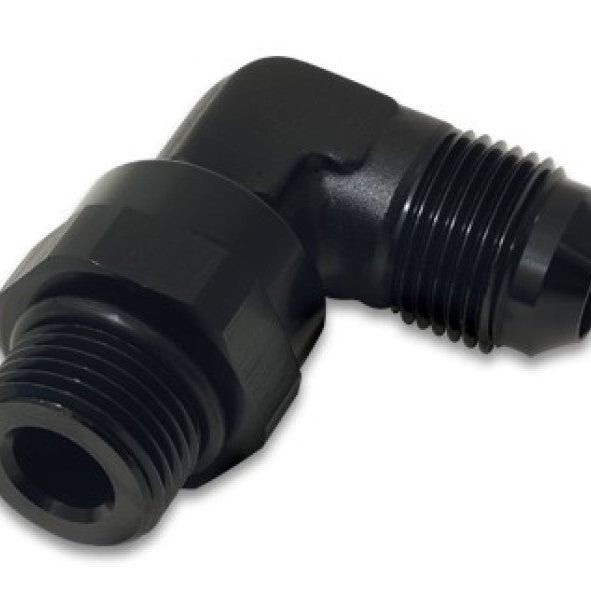 Vibrant -12AN Male Flare to Male -12AN ORB Swivel 90 Degree Adapter Fitting - Anodized Black-Fittings-Vibrant-VIB16970-SMINKpower Performance Parts