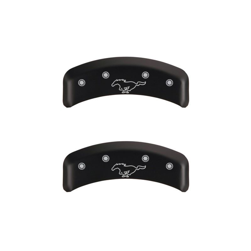 MGP 4 Caliper Covers Engraved Front Mustang Engraved Rear Pony Red finish silver ch-Caliper Covers-MGP-MGP10095SMPYRD-SMINKpower Performance Parts