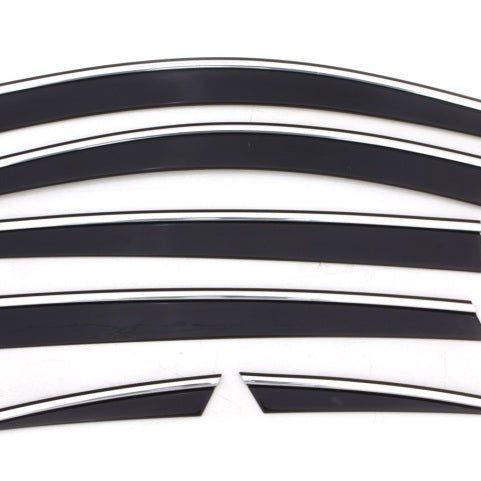 AVS 07-11 Honda CR-V Ventvisor Low Profile Deflectors 6pc - Smoke w/Chrome Trim