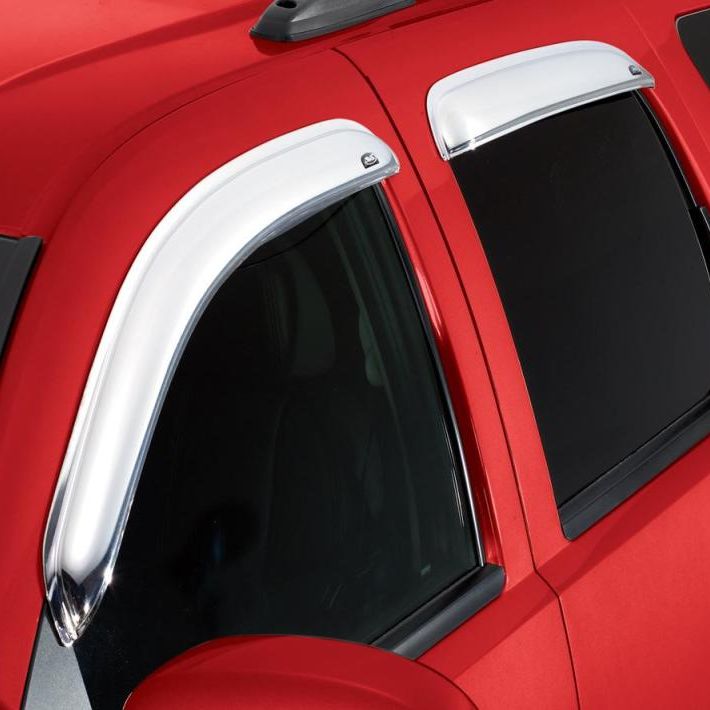 AVS 09-17 Chevy Traverse Ventvisor Outside Mount Front & Rear Window Deflectors 4pc - Chrome