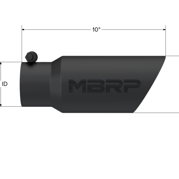 MBRP Universal Tip 4in OD 3in Inlet 10in Length Dual Wall Angled End Black