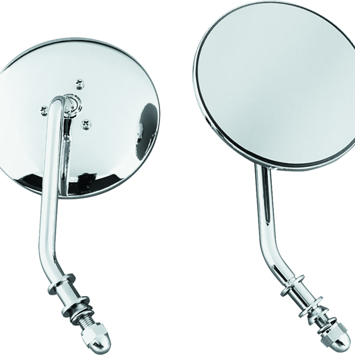 Bikers Choice 65-Up Chrome 4 Inch Round Short Stem Mirror Left Custom