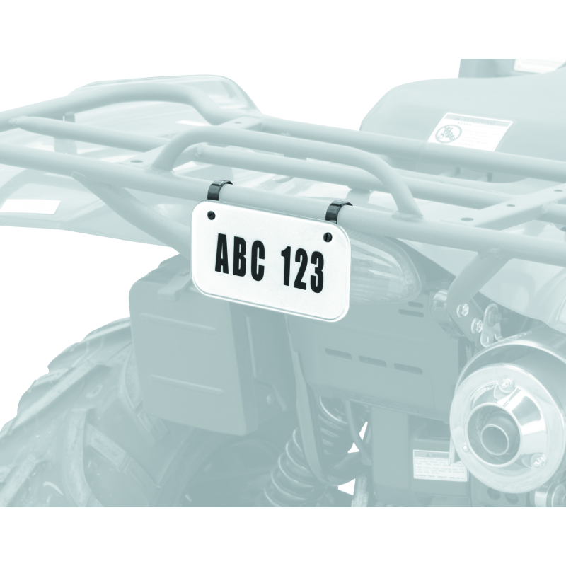 Quadboss ATV License Plate Kit - White