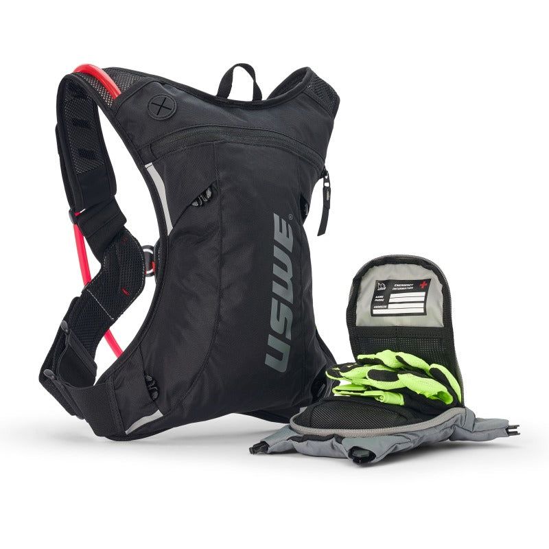 USWE Moto Hydro Hydration Pack 3L - Carbon Black/Grey-Bags - Hydration Packs-USWE-USW2033401-SMINKpower Performance Parts