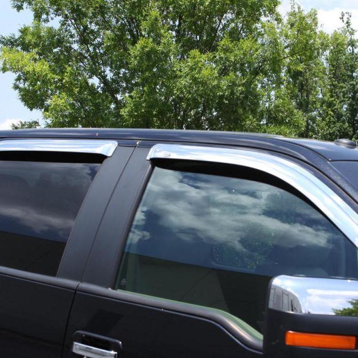 AVS 15-18 Cadillac Escalade Ventvisor Outside Mount Front & Rear Window Deflectors 4pc - Chrome