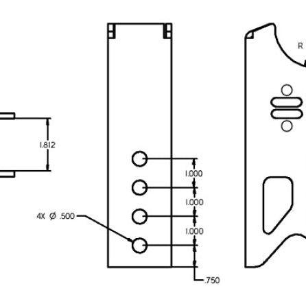 Ridetech Weld On Rear Axle Bracket for Bolt-On 4 Link