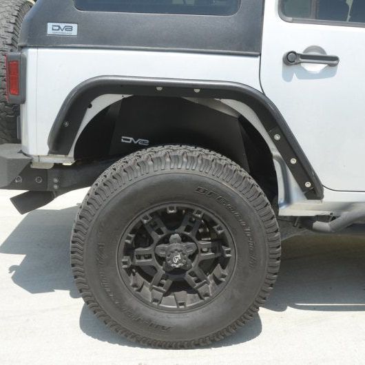 DV8 Offroad 07-18 Jeep Wrangler JK Rear Aluminum Inner Fender - Black