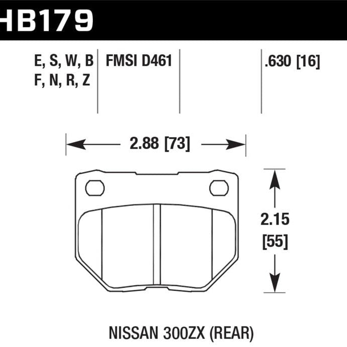 Hawk 89-93 Nissan 300ZX / 89-95 Skyline / 06-07 Subaru Impreza WRX Race HT-10 Rear Brake Pads