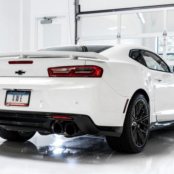 AWE Tuning 16-19 Chevrolet Camaro SS Axle-back Exhaust - Track Edition (Quad Diamond Black Tips)