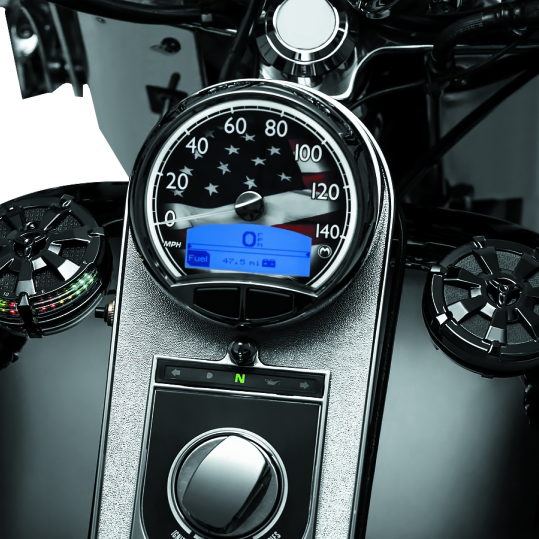 Kuryakyn Alley Cat Fuel & Battery Gauge Gloss Black