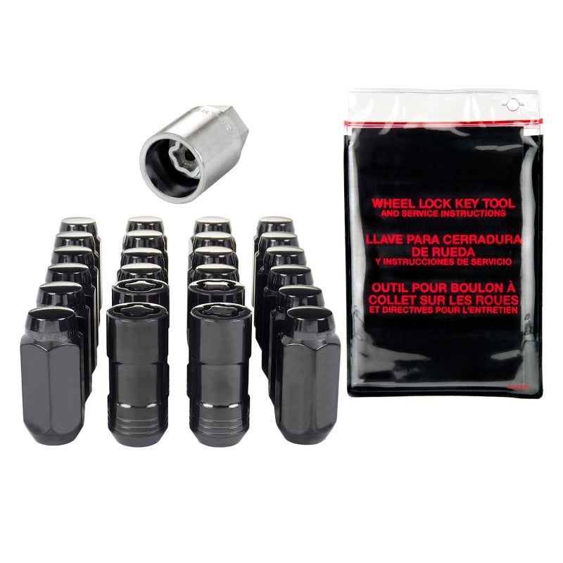 McGard 6 Lug Hex Install Kit w/Locks (Cone Seat Nut) M14X1.5 / 13/16 Hex / 1.945in. Length - Black-Lug Nuts-McGard-MCG84622-SMINKpower Performance Parts