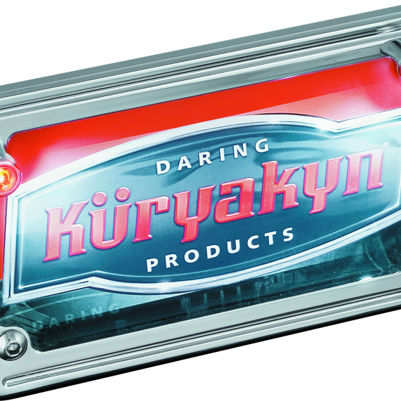 Kuryakyn LED License Plate Light With Red Accent Light Universal Chrome