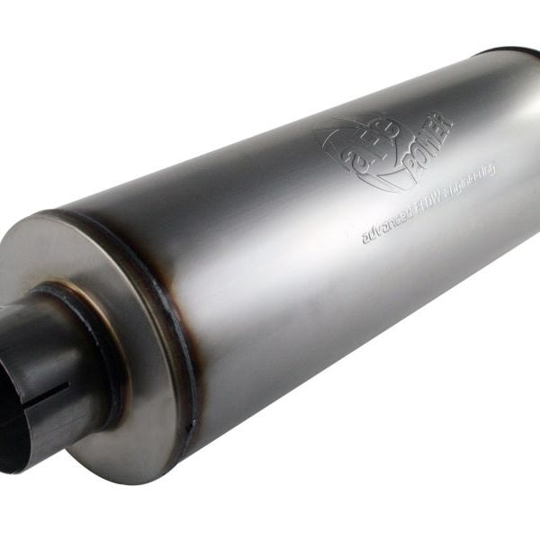 aFe MACHForce XP Exhausts Mufflers SS-409 EXH Muffler 4 ID In/Out 8 Dia-Catback-aFe-AFE49-91002-SMINKpower Performance Parts