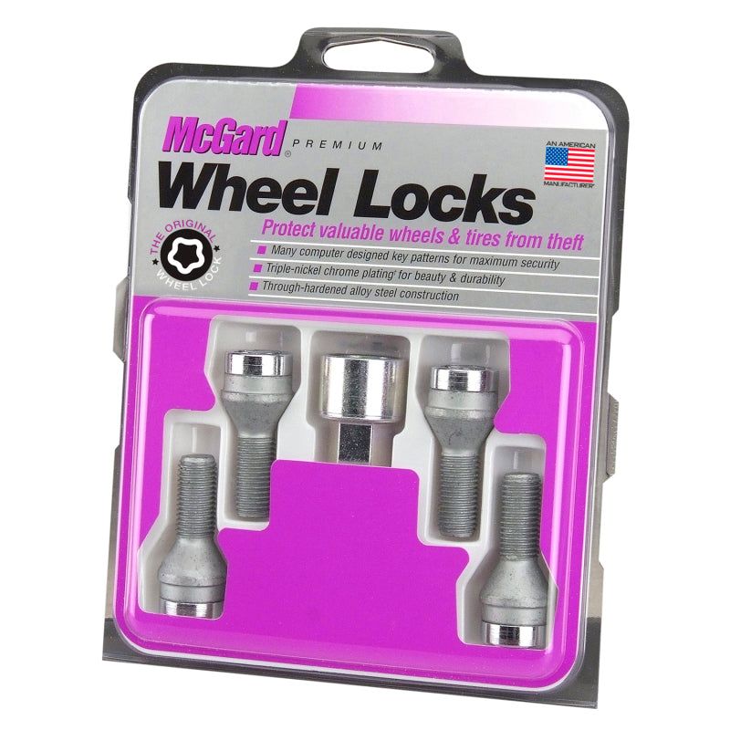 McGard Wheel Lock Bolt Set - 4pk. (Cone Seat) M14X1.5 / 19mm Hex / 31.0mm Shank Length - Chrome-Wheel Bolts-McGard-MCG27000-SMINKpower Performance Parts