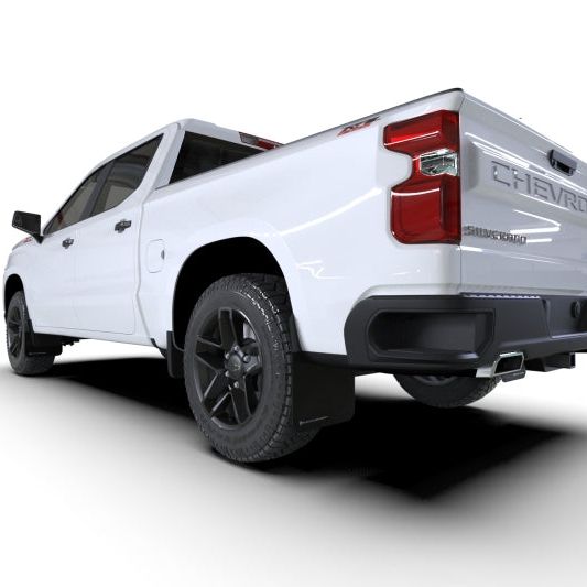 Rally Armor 19-24 Gen 4 Chevy Silverado 1500 Black UR Mud Flap Metallic Black Logo