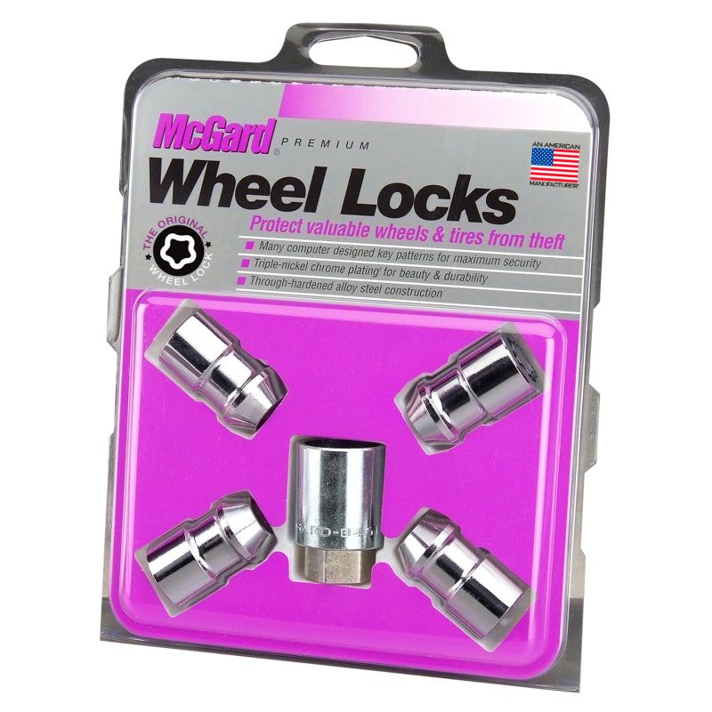 McGard Wheel Lock Nut Set - 4pk. (Cone Seat) 7/16-20 / 3/4 Hex / 1.46in. Length - Chrome-Lug Nuts-McGard-MCG24132-SMINKpower Performance Parts