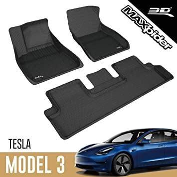 3D MAXpider 2018-2019 Tesla Model 3 Kagu 1st & 2nd Row Floormats - Black - SMINKpower Performance Parts ACEL1TL00401509 3D MAXpider