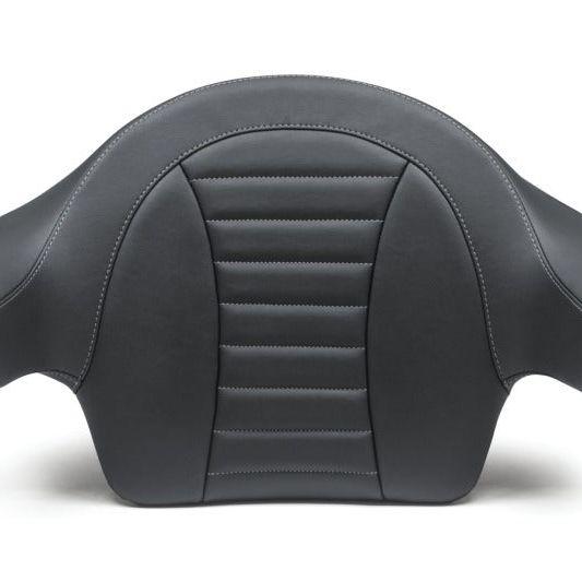 Mustang 14-21 HD FL Touring Extended Arm Wrap-Around Backrest Deluxe - Black w/Grey Stitching