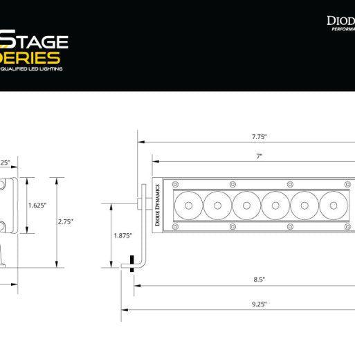 Diode Dynamics 6 In LED Light Bar Single Row Straight SS6 - Amber Driving Light Bar (Pair)