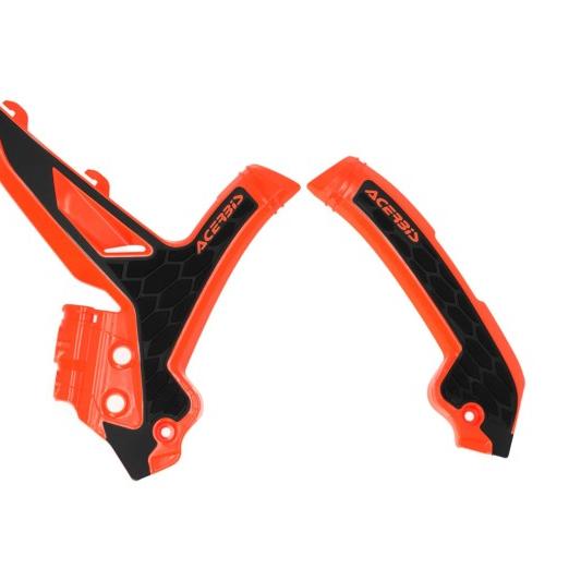 Acerbis 23+ KTM EXC-F/ SX/ SX-F/ XC/ XC-F/ XC-W/ XCF-W Frame Guards- X-Grip - 16 Orange/Black-Plastics-Acerbis-ACB2975045225-SMINKpower Performance Parts