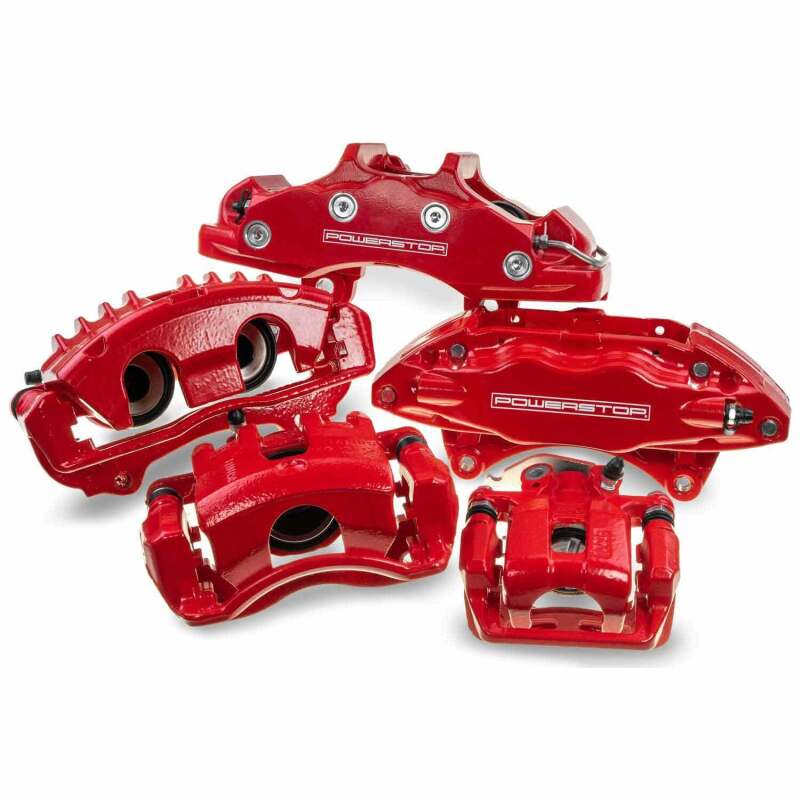 Power Stop 13-17 Lexus ES300h Front Red Calipers w/Brackets - Pair